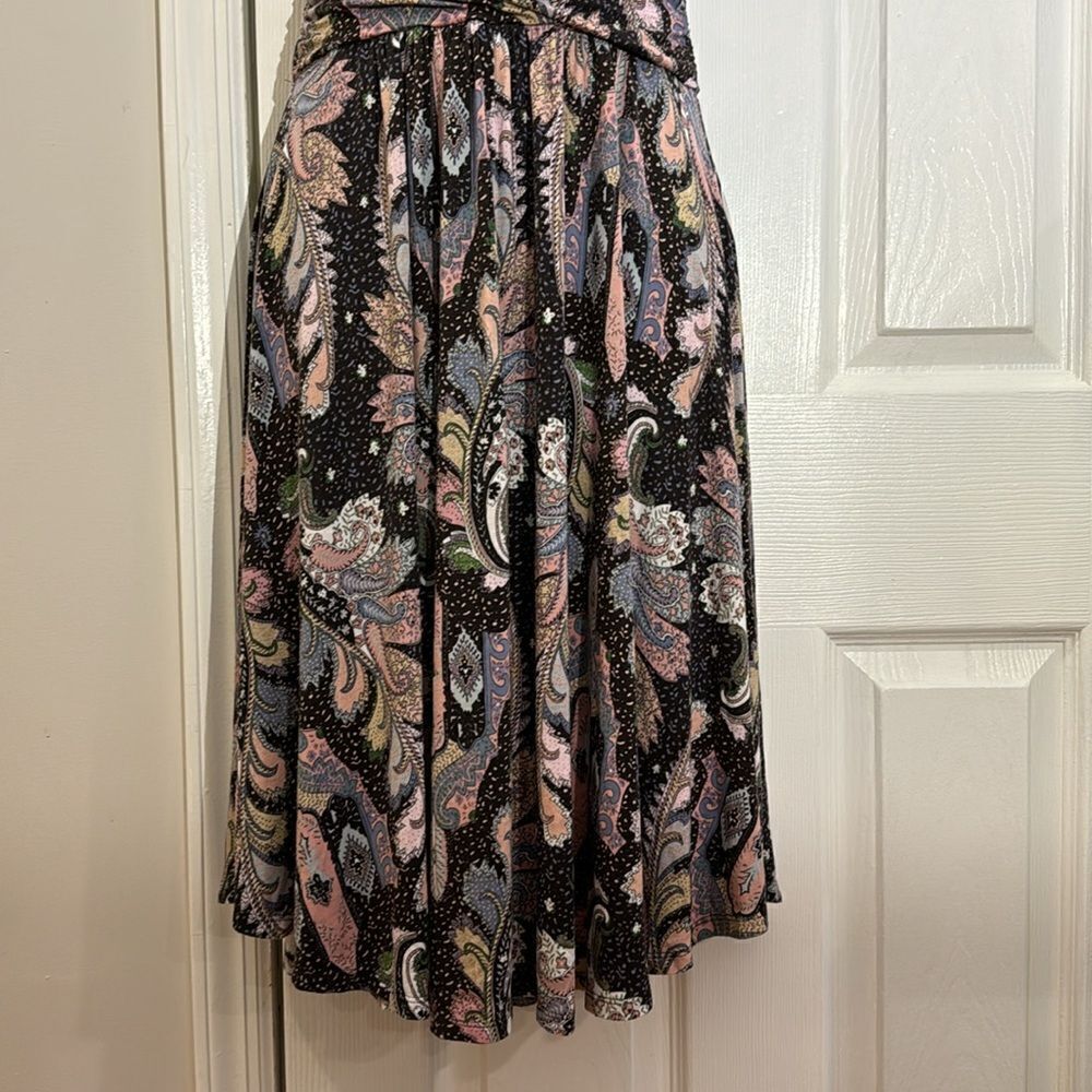 Maeve Anthropologie Leslie Paisley Wrap Top Midi‎ Dress Size S - Picture 7 of 15